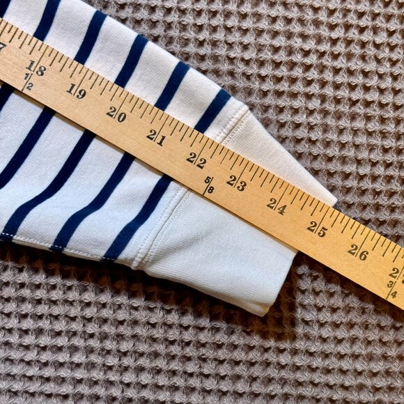 J.Crew Authentic Fleece Stripe Crewneck (C3247) Cotton Pullover, M - Picture 6 of 7